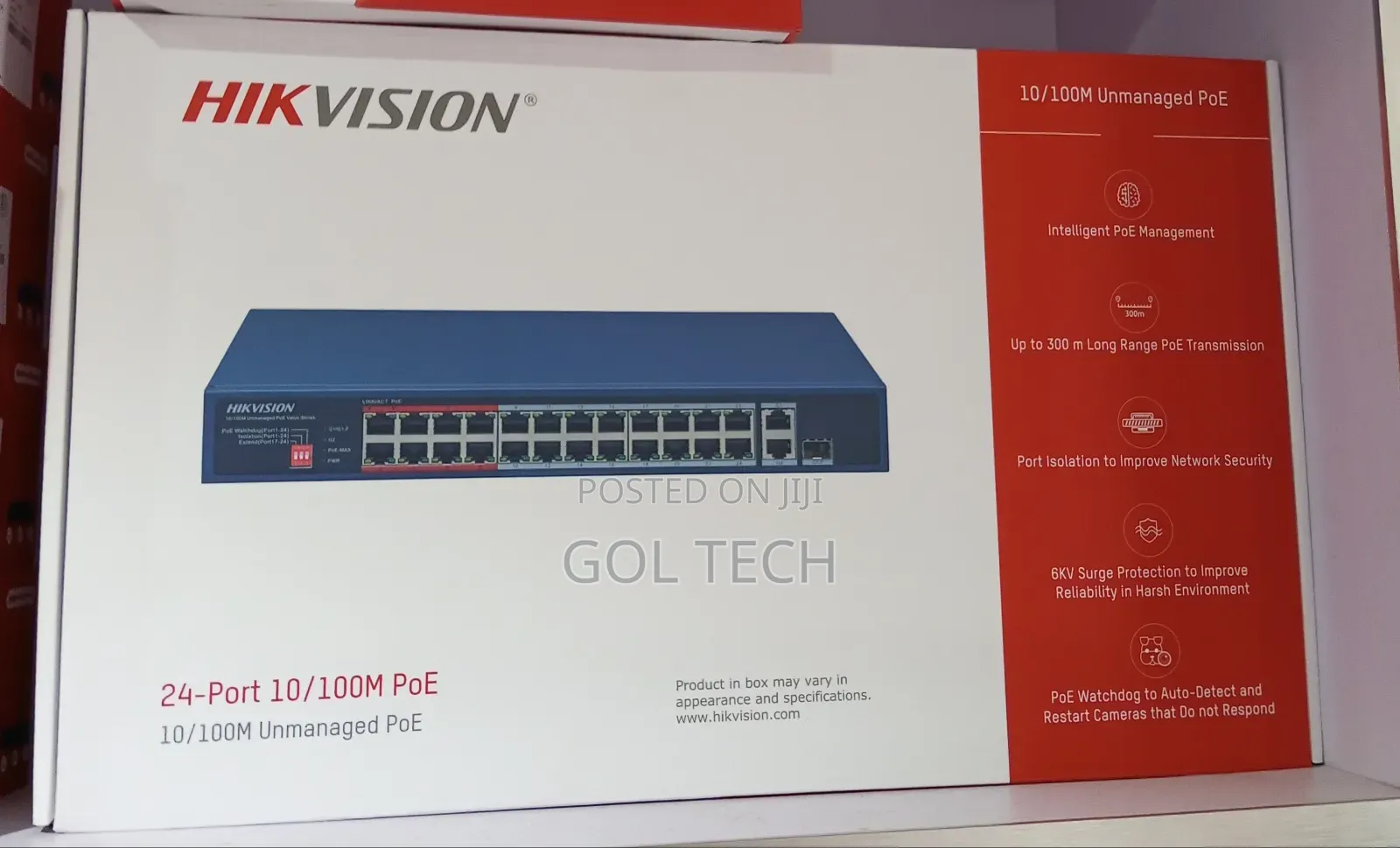 Hikvision 24-Port Poe Switch Unmanaged Poe Switch 300m Long Range