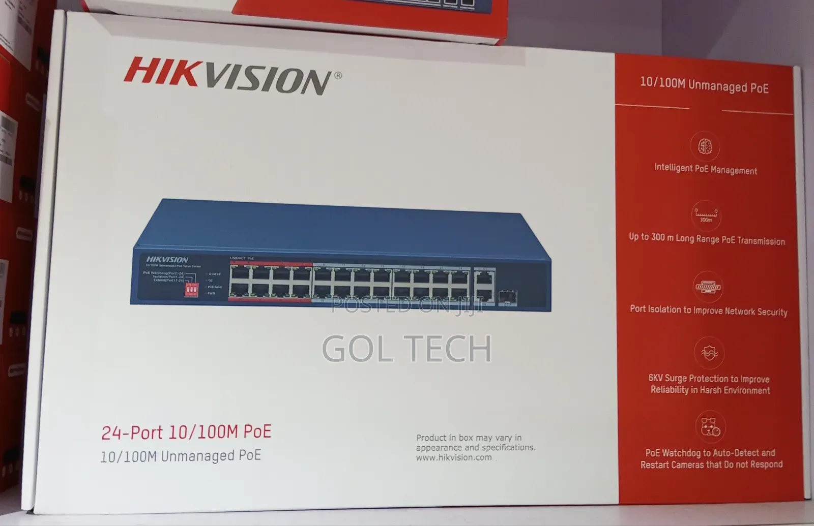 Hikvision 24-Port Poe Switch Unmanaged Poe Switch 300m Long Range