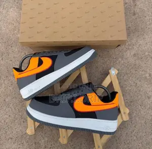 Airforce 1 Gray With Touches Of Black And Orange .Comes In Box