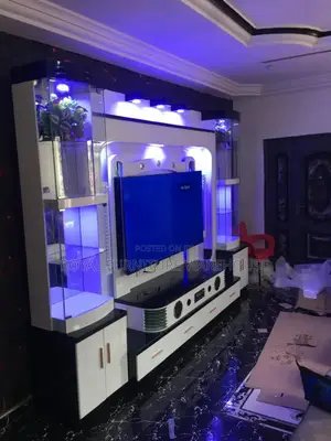 Black and White Foreign Executive Tv Unit Stand