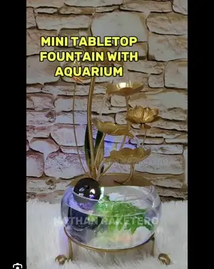 Indoor Metal Tabletop Water Fall With Aquarium
