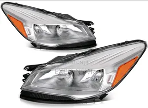 Headlight For 2013-2016 Ford Escape Halogen Chrome Pair