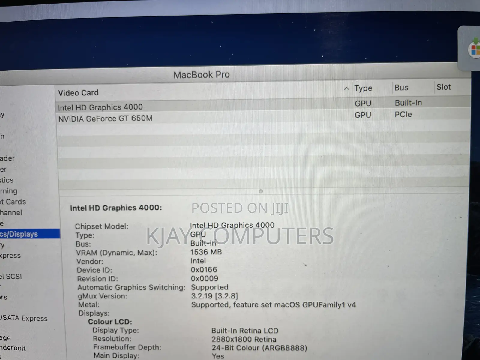 Laptop Apple MacBook Pro 2012 8GB Intel Core i7 SSD 256GB