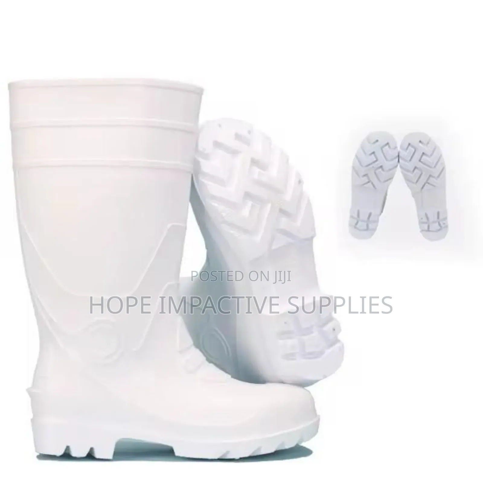 Quality White Wellington Boots<>Non Steel Toe.
