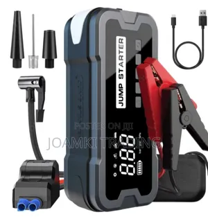 Car Jump Starter With Tyre Inflator, 4000a Peak Current, 24,000mah