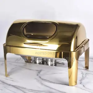 Gold-Toned Rectangular Chafing Dish