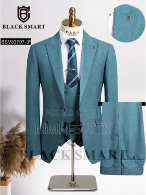 Textured Teal Green 3-Piece Men Formal Suit From Turkey