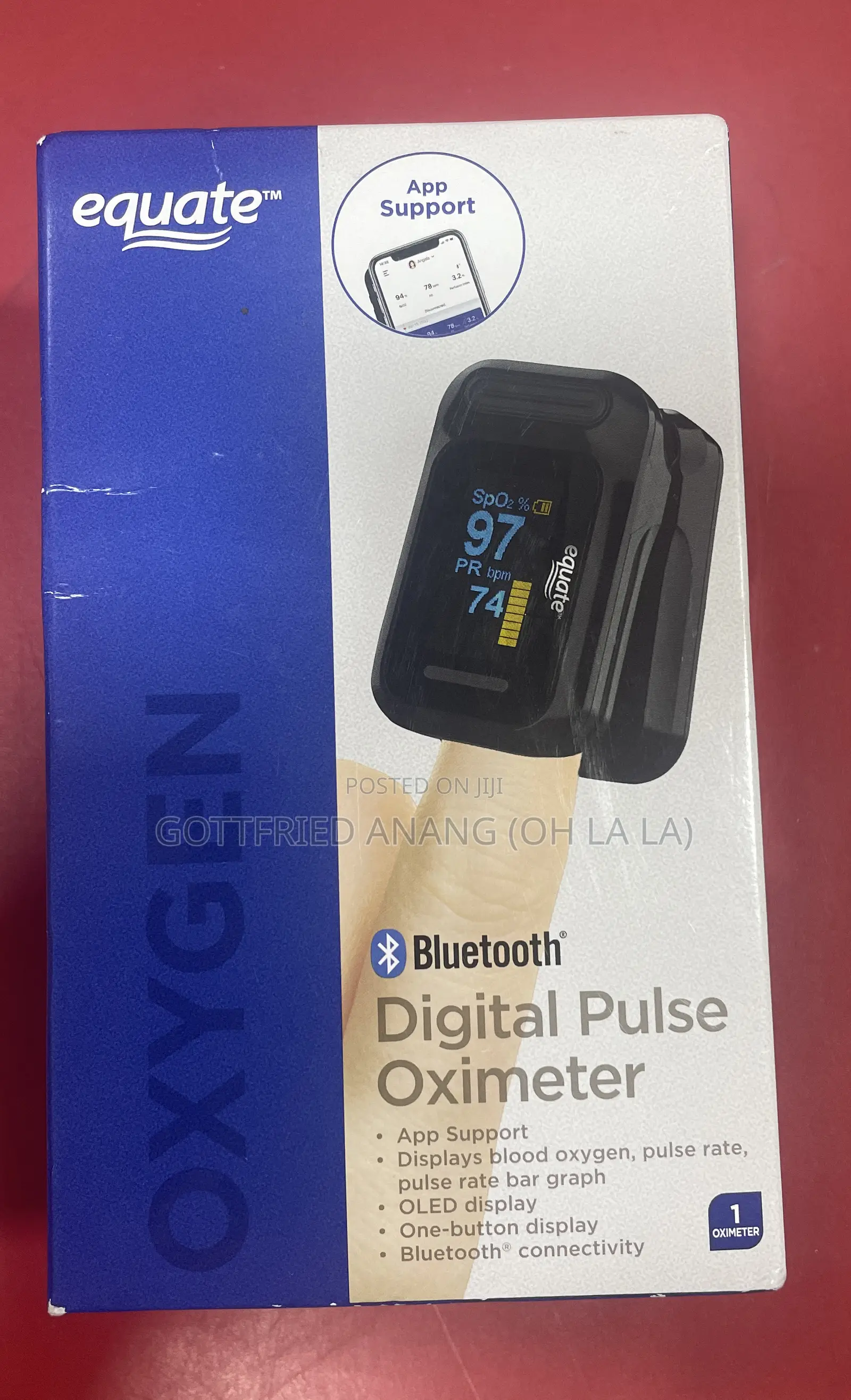Equate Digital Pulse Oximeter With Bluetooth Wireless Technology,