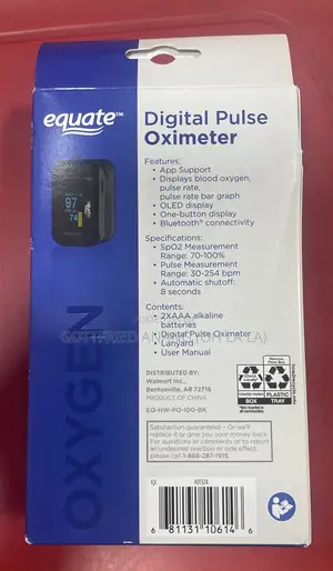 Equate Digital Pulse Oximeter With Bluetooth Wireless Technology,