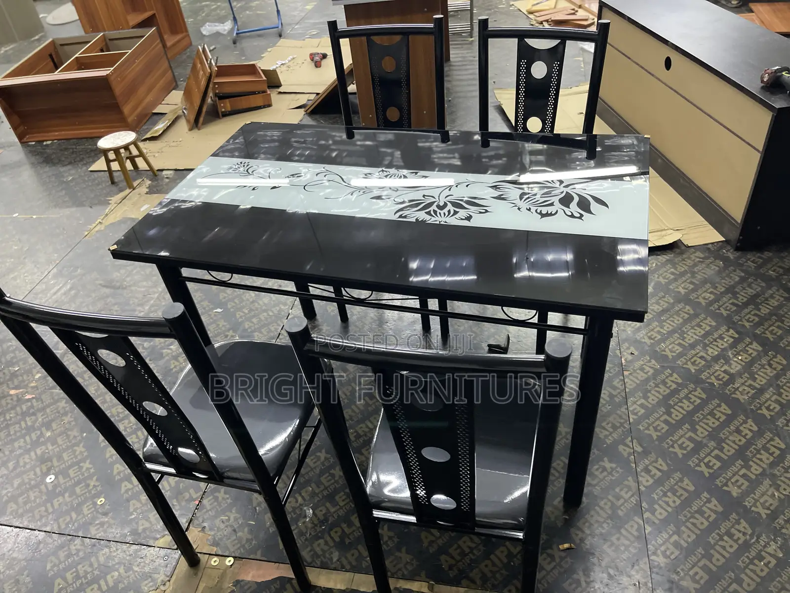 Dining Table Sets ( Glass Top 4 Seater)