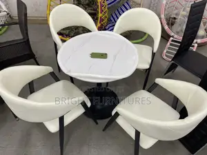 Coffee Table With Strong 4 Leather Chairs Available