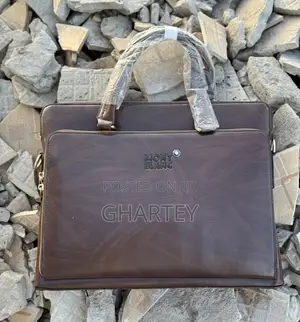 Montblanc Classic Brown Leather Luxury Briefcase for Professionals.