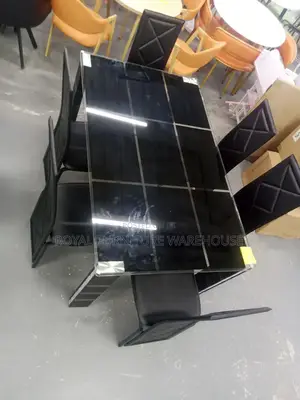Heavy Black Tempered Glass Dining Set