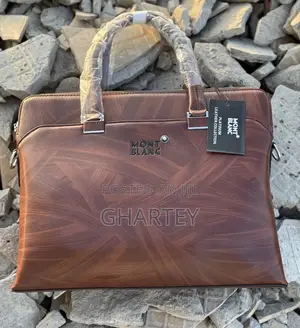 Montblanc Premium Luxury Leather Briefcase / Laptop Bag - Brown