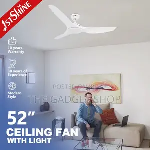 52” Ceiling Fan With Light White Blade