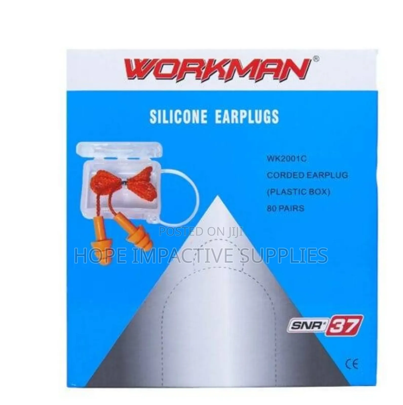 Workman Silicone Earplugs(Snr=37) - 80 Pairs Pack.