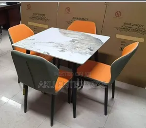 Dinning Table With 4 Chairs Black White Grey