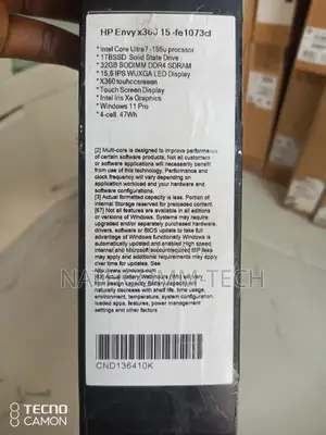 New Laptop HP Envy X360 32GB Intel Core Ultra 7 SSD 1T