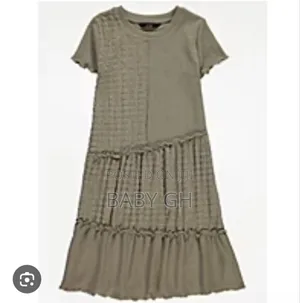 Green Long Straight Dress for Girls
