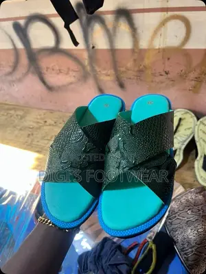Green Croc Silk Leather Slipper