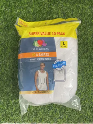 (10 Pieces)Fruit of the Loom White Singlet