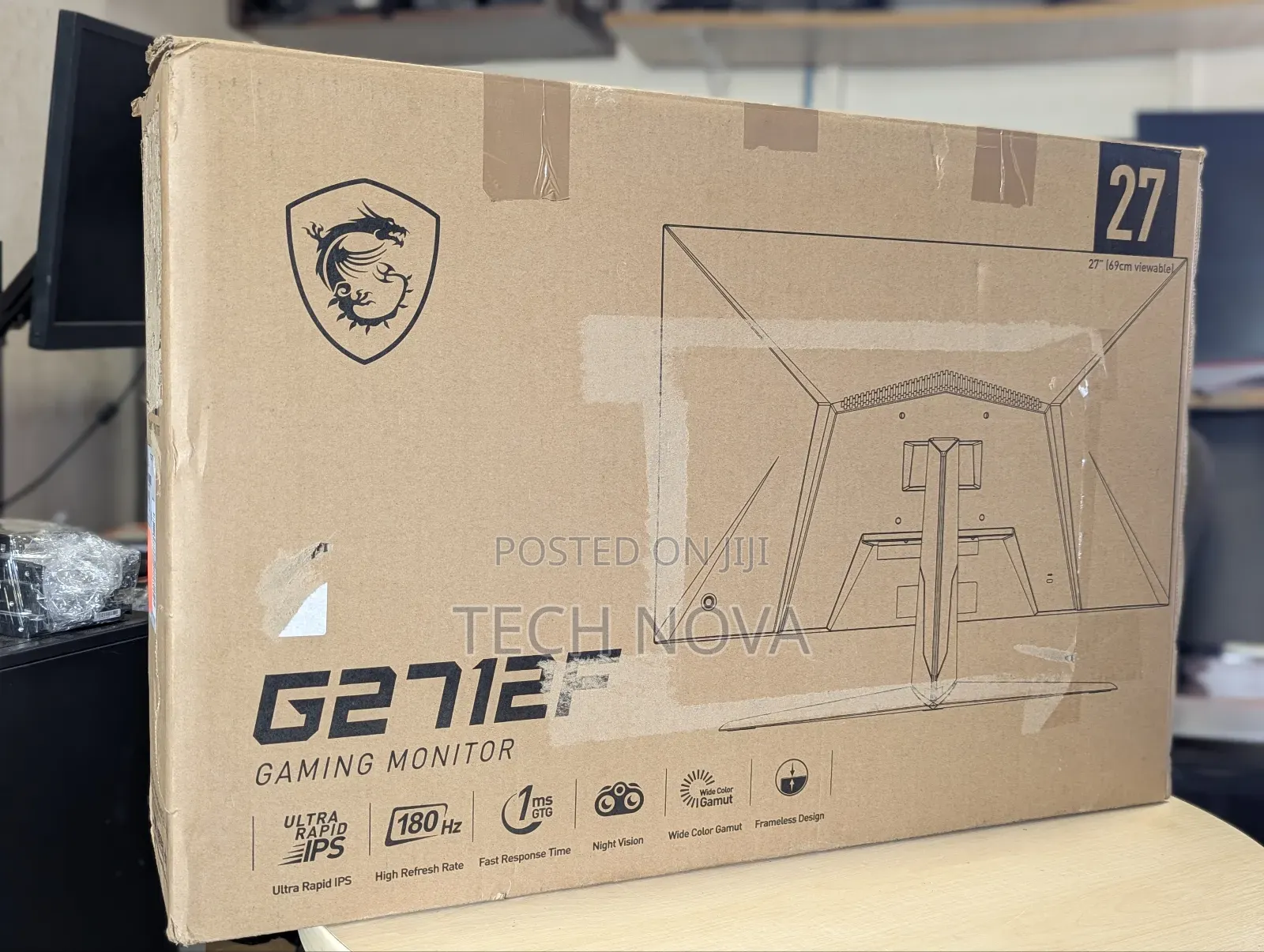 Msi G2712f 27" FHD Ips Esport Gaming Monitor, 180hz/1ms Adaptive Sync