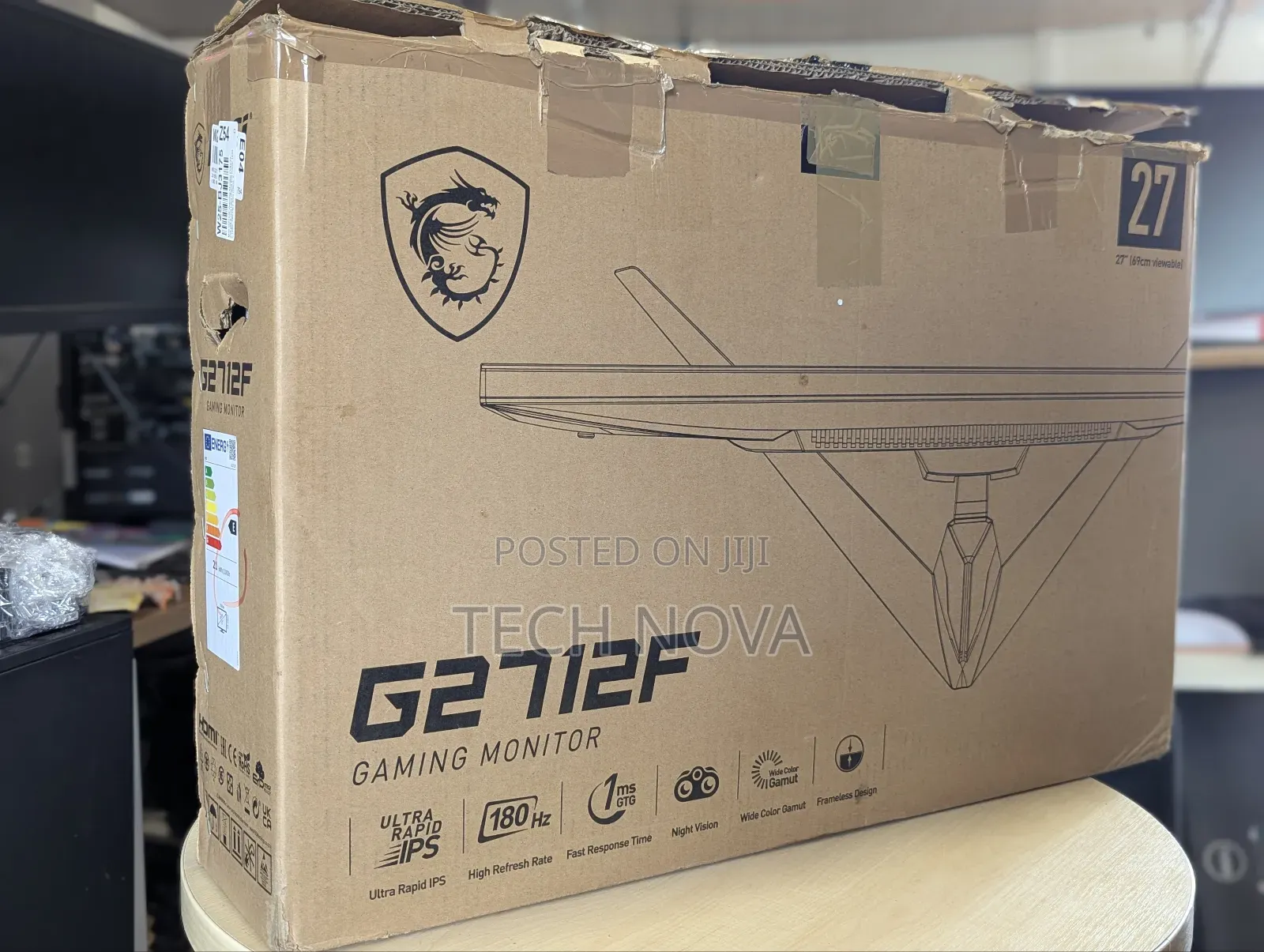 Msi G2712f 27" FHD Ips Esport Gaming Monitor, 180hz/1ms Adaptive Sync