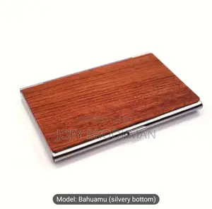 Solid Black Walnut Flip-Top Business Card Holder
