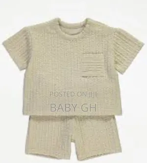 George Cream Textured Tshirt and Shorts Baby Set