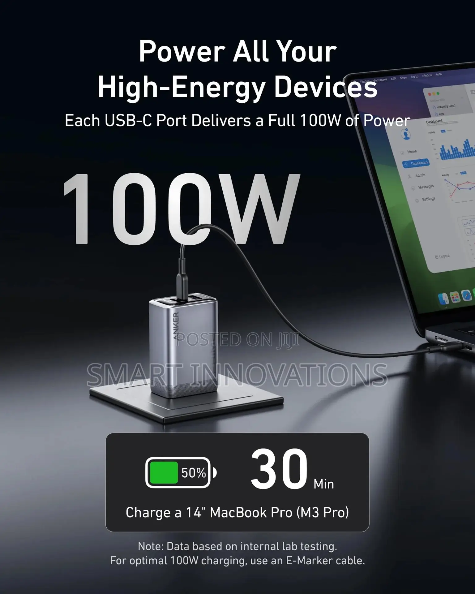Anker Prime Wall Charger (100w, 3 Ports, Gan)