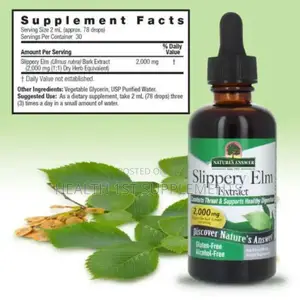 Slippery Elm Extract, Alcohol-free , 2,000 Mg , 2 Fl Oz (60 Ml)