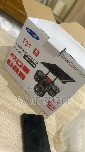 3 Lens (Tripple Lens) 4g Solar-Powered PTZ Outdoor CCTV Camera V380pro
