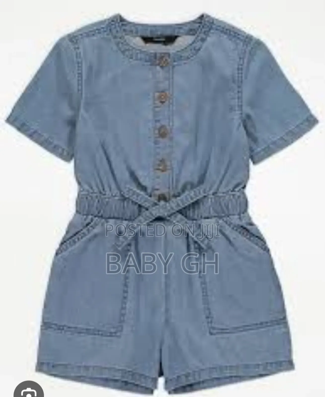 Kids George Blue Denim Jeans Romper