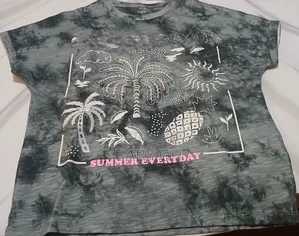 Girls M S Glitter Cartoon Top