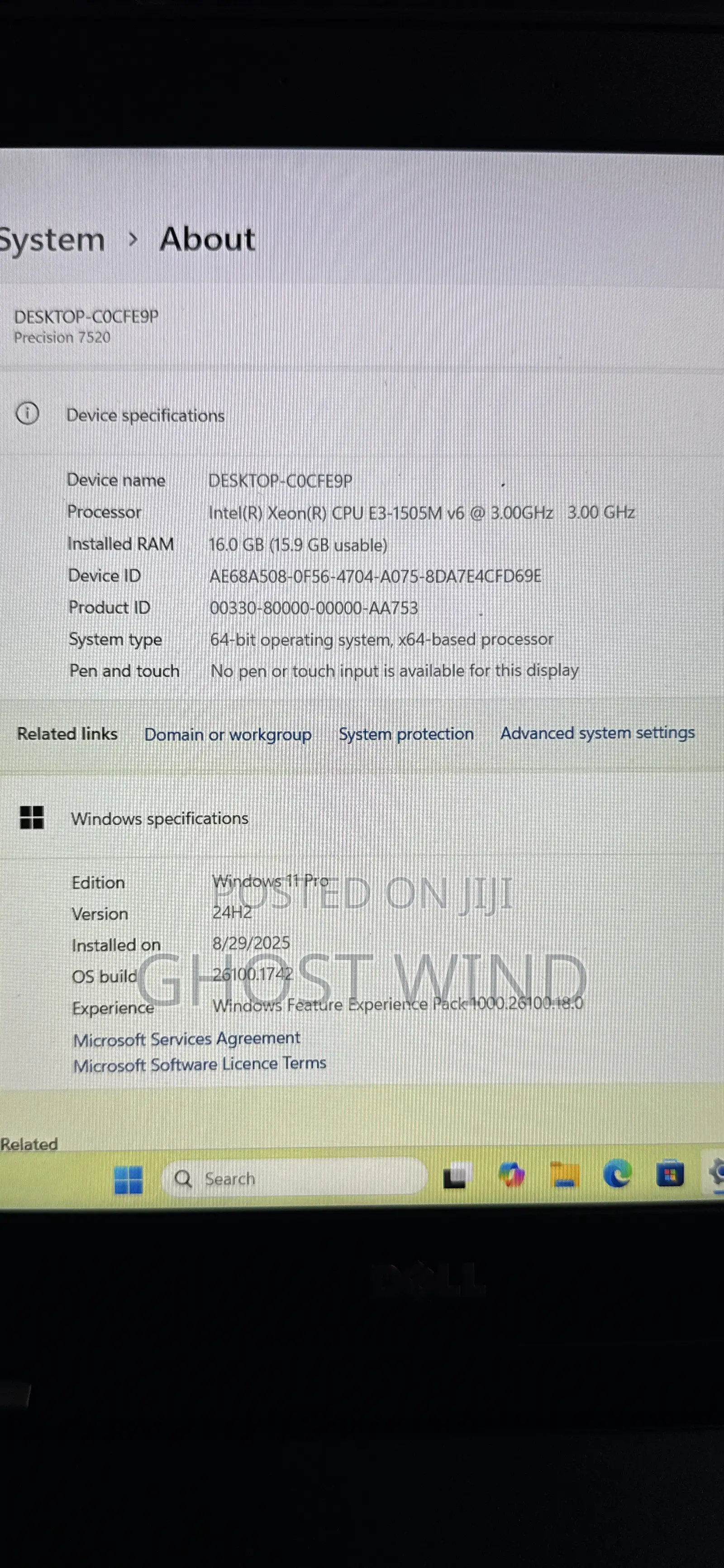 Laptop Dell Precision 15 7520 16GB Intel Xeon SSD 512GB