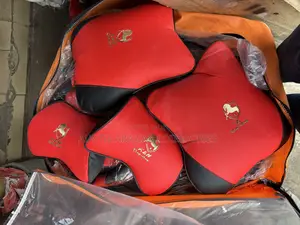 Red and Black Turkish Leather Seat Cover Set.