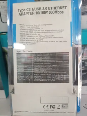 Type-C 3.1/Usb 3.0 Ethernet Adapter 10/100/100mbps