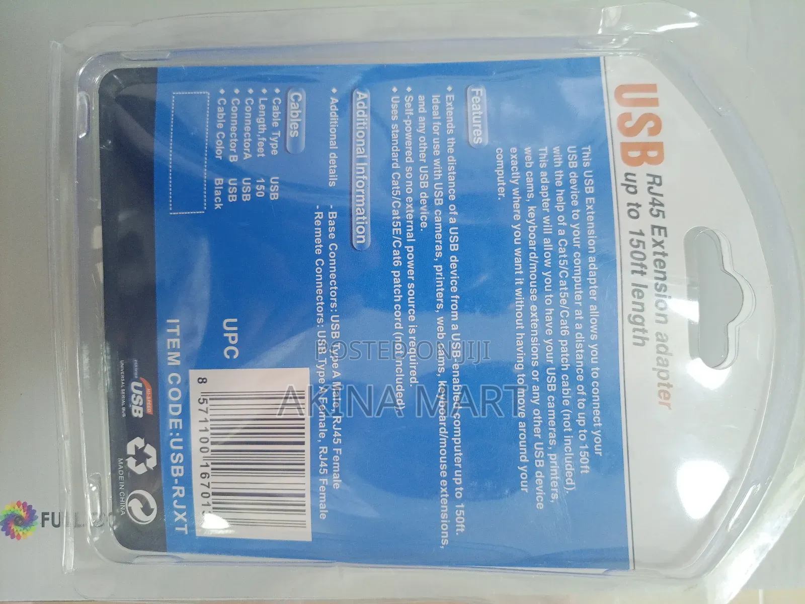 Usb Rj45 Extension Adapter Up to 150ft Length