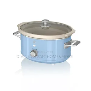 Swan Sf17021bln Retro Slow Cooker With 3.5l, 200w, Retro Blue