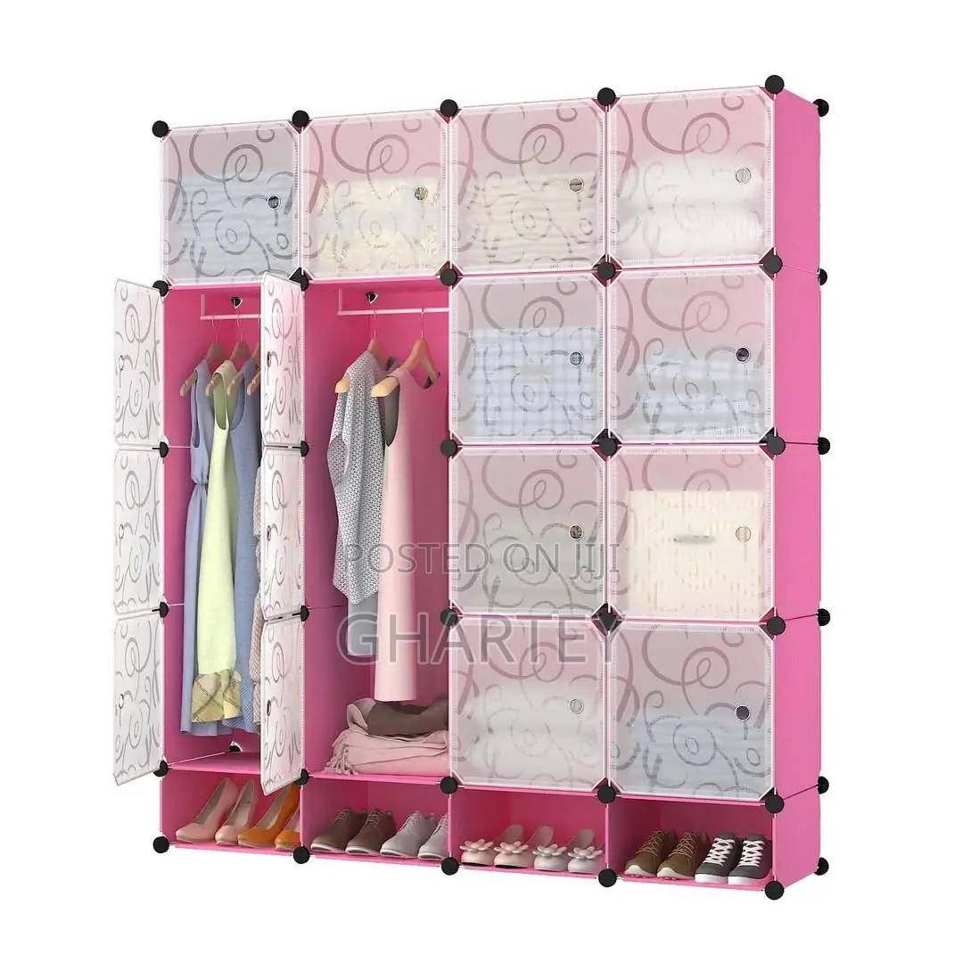 Vibrant Pink Modular Wardrobe Organizer - Style Meets Storage!