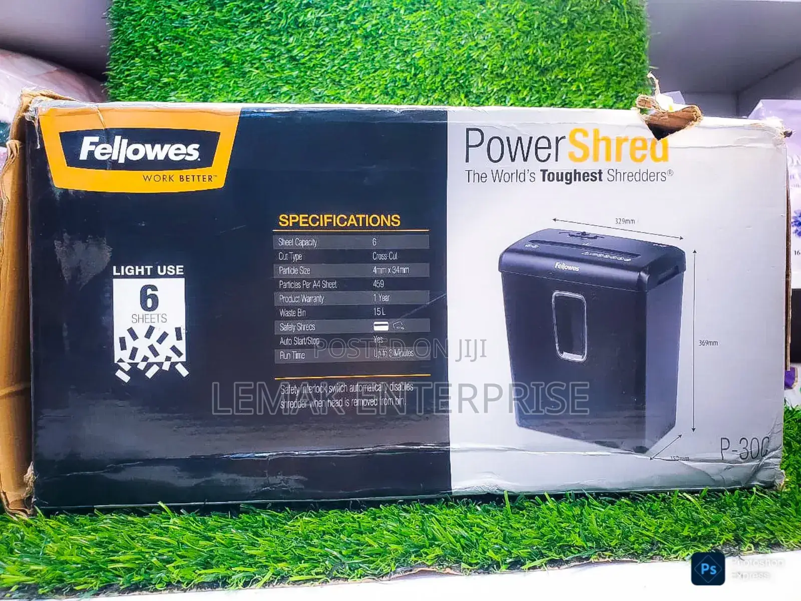 Fellowes Powershred P-30c 6 Sheet Cross-Cut Paper Shredder