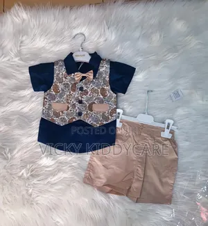 Boy Shirt With Pattern Jacket and Shorts