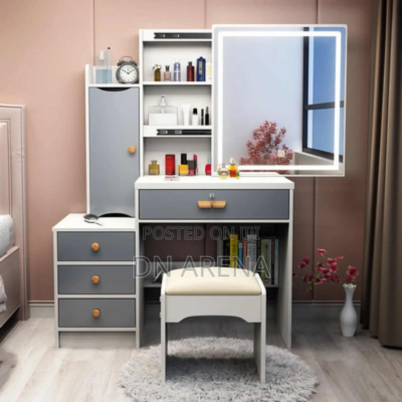Dresser Makeup Station Vanity Table Set With Led Mirror