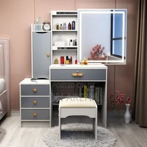 Dresser Makeup Station Vanity Table Set With Led Mirror