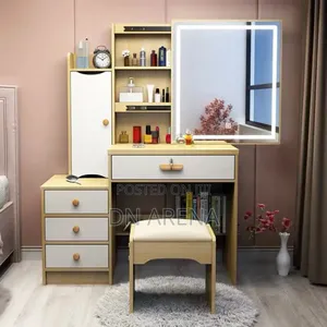 Dresser Makeup Station Vanity Table Set With Led Mirror