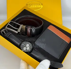 Fossil Men’S Executive Giftset–Chronograph Watch,Leather Wallet Belt
