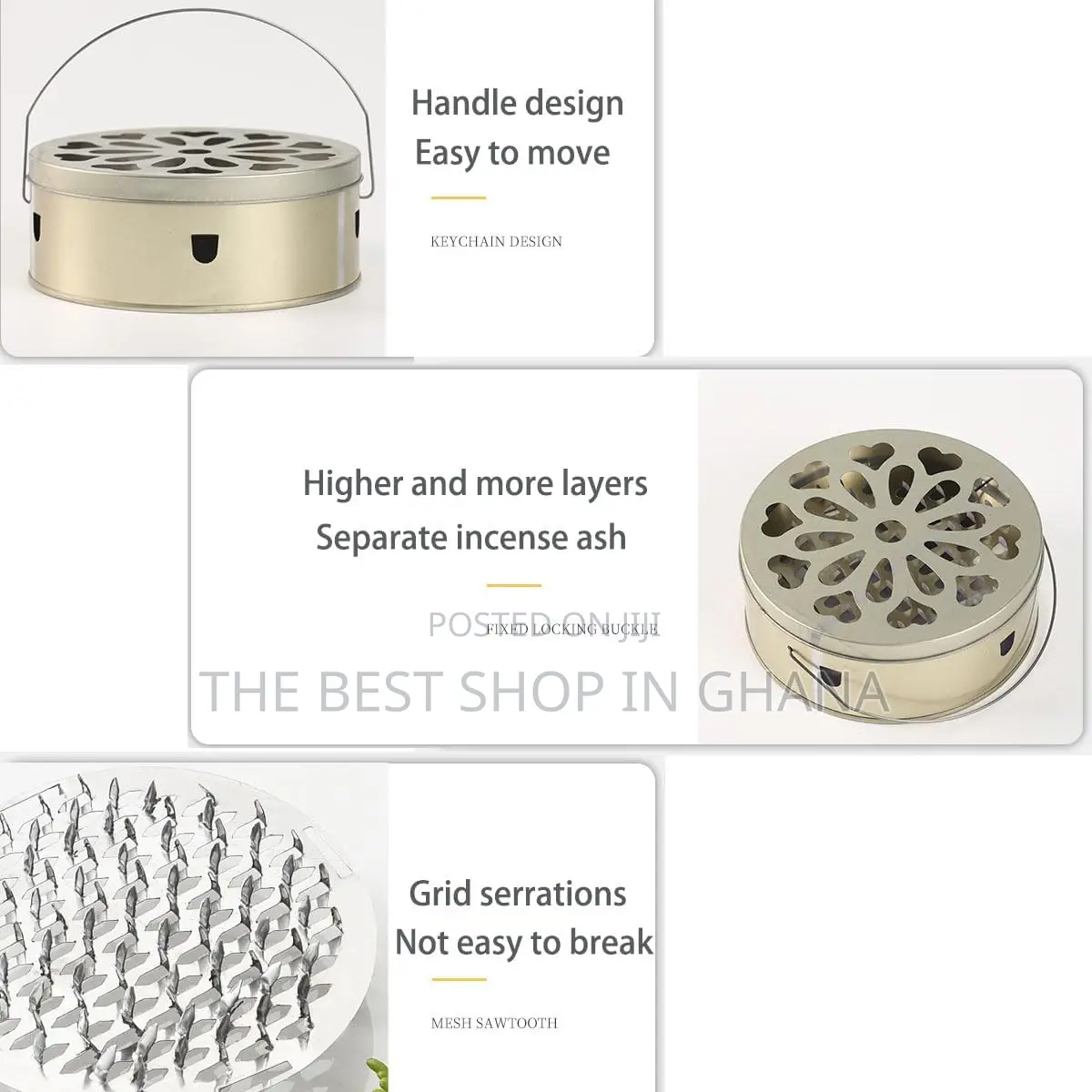 Mosquito Coil Holder, 2pcs Incense Burner With Handle and Lid