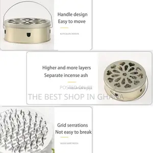 Mosquito Coil Holder, 2pcs Incense Burner With Handle and Lid