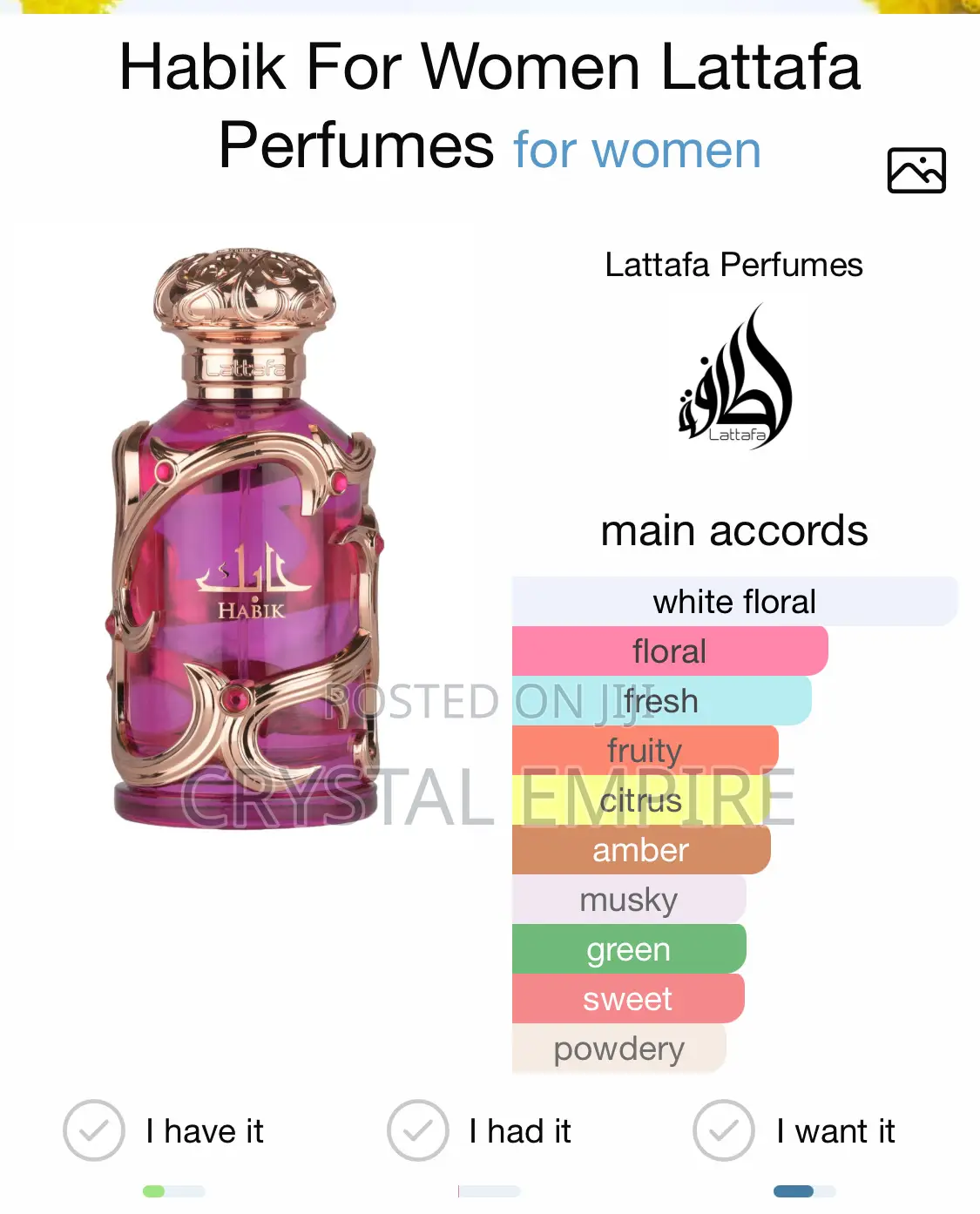 Lattafa Habik Woman Perfume