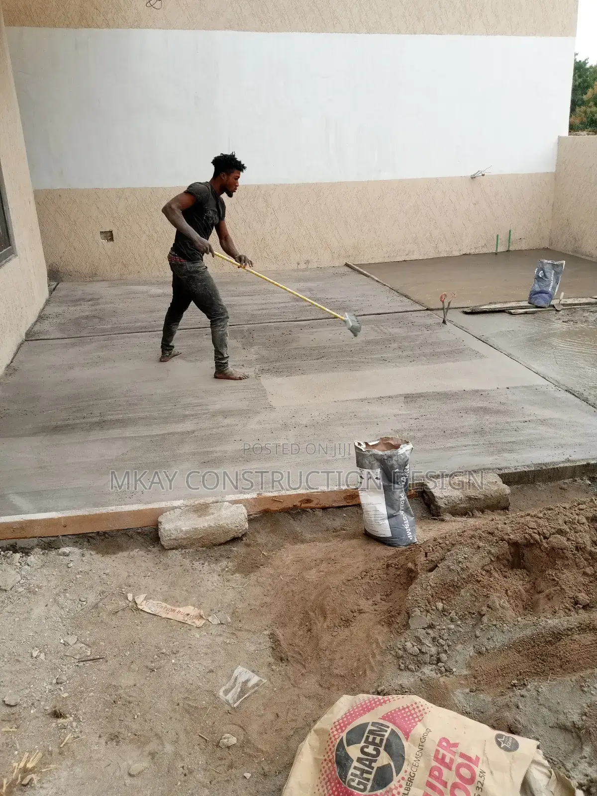 Chemical Broom Brush Concrete Demarcation Designs